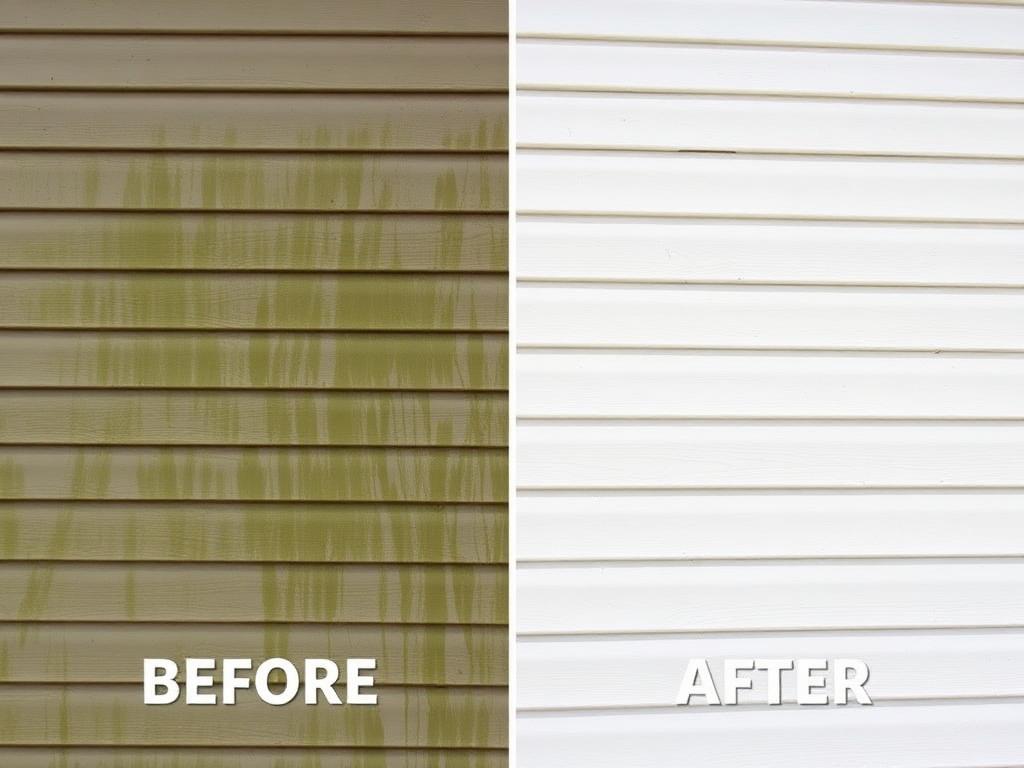 Before and after pressure washing — House Exteriors